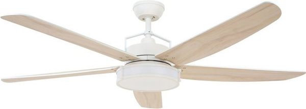 Lucci Air Energiespar Deckenventilator Louisville mit LED Beleuchtung und Fernbedienung, Weiß, Durchmesser: 158 cm