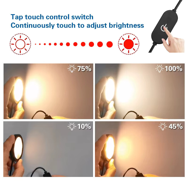 ANMIEPY LED-Unterschranklampe rund in Schwarz für Kleiderschrank und Küchenschrank-Innenbeleuchtung mit 5 W - Bild 3