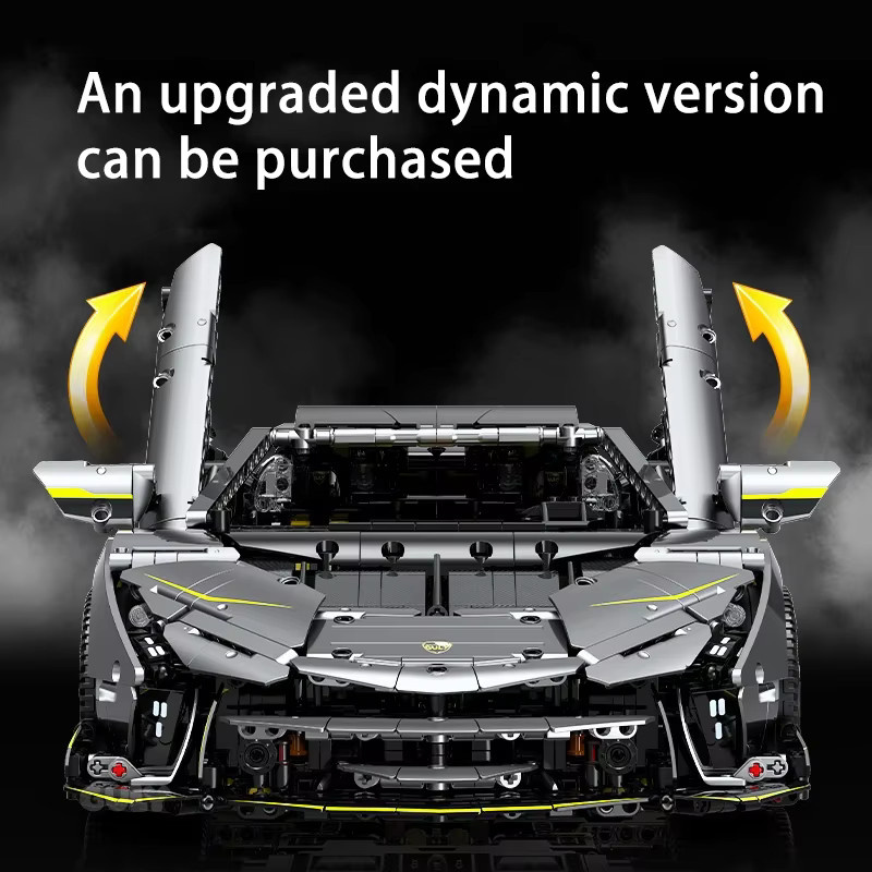 Inhaw ONE OFF Raceforge Supercar Bausteine Set, 1:8 Fernbedienung Sport Auto Modell in Grau mit 3392 Teilen für Erwachsene - Bild 2