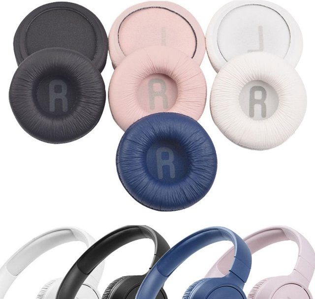 Ersatz-Ohrpolster und Kopfbügel-Kissenbezug aus Proteinleder für JBL T520BT T510BT T500BT T450BT, 1 Paar, Schwarz und Multicolour - Bild 1