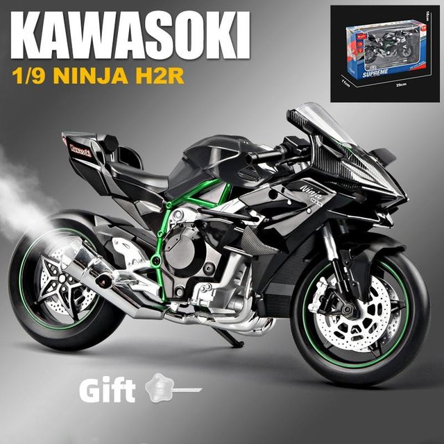 Linyi toy car 1:9 H2 H2R Legierung Rennmotorrad Modell, Metall, mit Ton und Licht, ab 14 Jahren - Bild 1