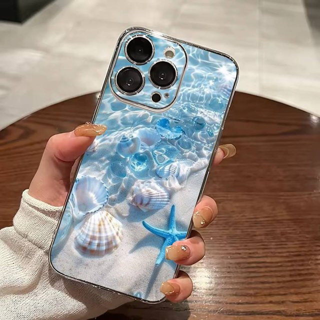 Transparente Handyhülle mit Meerwasser-Ozean-Schildkröten-Motiv für Apple iPhone 11 bis iPhone 17 Pro Max Plus Mini - Bild 1