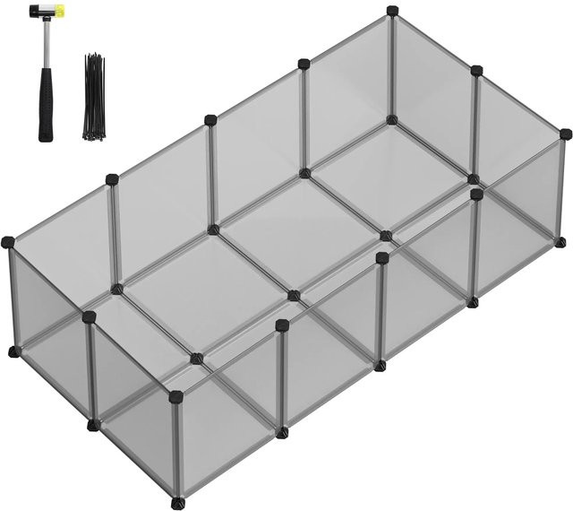 Feandrea Freigehege mit Bodenplatten Grau B/T/H: 143 x 73 x 46 cm - Bild 1