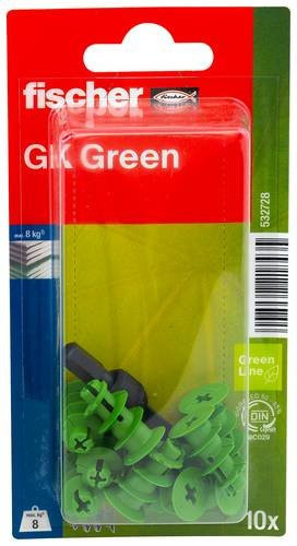 Fischer GK Green K NV Gipskartondübel in Grün, Durchmesser: 22 mm - Bild 1