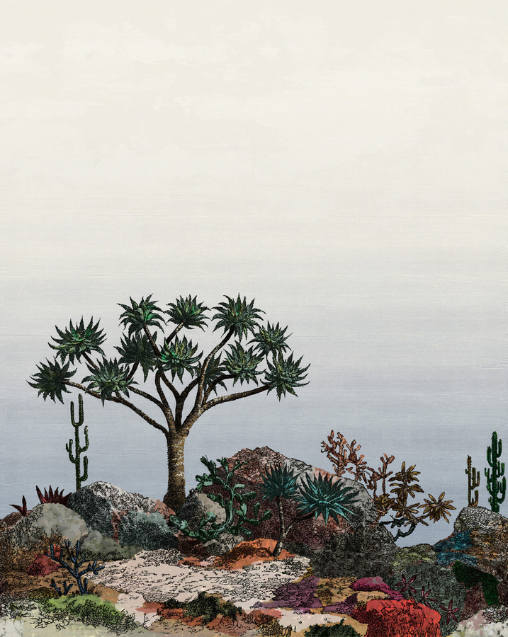 Nobilis Mural Yucca Tapete in Schwarz und Mehrfarbig mit floralem Design aus Vlies und Papier - Bild 3