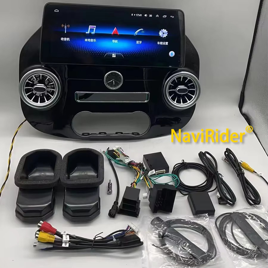 NAVIRIDER Multimedia Player für Mercedes Benz Vito 116 W447 ab 2016 mit 12,3 Zoll Display, 256 GB Speicher, Android Auto, CarPlay und GPS Navigation, Schwarz - Bild 3