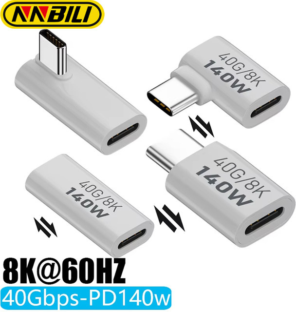 NNBILI PD140W USB4.0 C zu C Schnellladeadapter Konverter mit 40 Gbit/s Datensynchronisierung und 8K@60 Hz Unterstützung USB-C OTG-Adapter - Bild 1