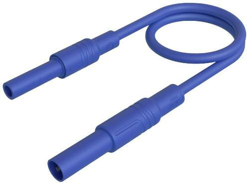 Hirschmann Test & Measurement MAL S GG-B 200/2,5 bl Sicherheits-Messleitung mit 4mm Sicherheits-Stecker und 4mm Sicherheits-Buchse in Blau, Länge: 200 cm - Bild 1