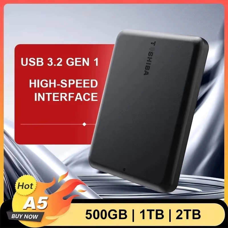 Toshiba A5 Externe Festplatte USB 3.0 Tragbare 2,5 Zoll HDD-Box für Laptop PC PS4 PS5 Xbox Schwarz 500 GB - Bild 3