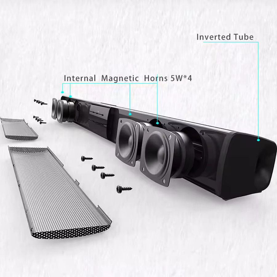 AyeBeau Bluetooth Soundbar mit drahtlosem Subwoofer und FM-Radio in Schwarz - Bild 5