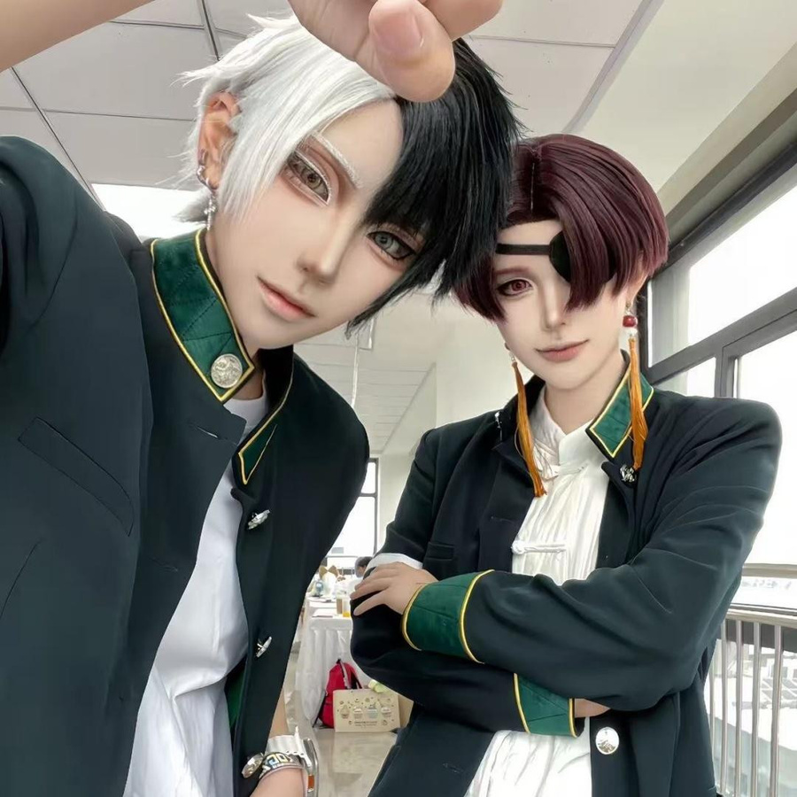 TUYUE Anime Cosplay Kostüm Windbreaker Uniform Perücke android grün - Bild 2