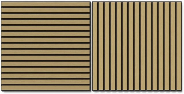 Denpanels Akustikpaneel Wandverkleidung Eiche MDF mit Akustikfilz Schwarz, 2 Stück, Breite: 60 cm - Bild 1