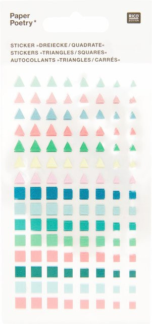 Rico Design Paper Poetry Sticker mit Dreiecken und Quadraten, 480 Stück - Bild 1