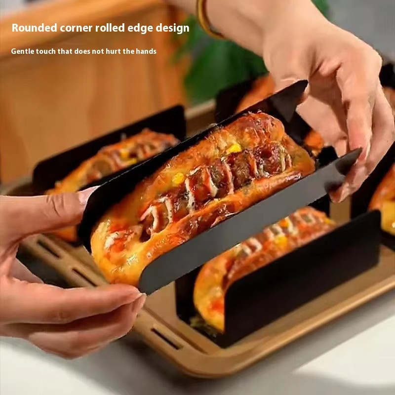 YUZI Antihaft Backform aus Kohlenstoffstahl in Schwarz für Hot Dogs, Toast und Gebäck - Bild 3