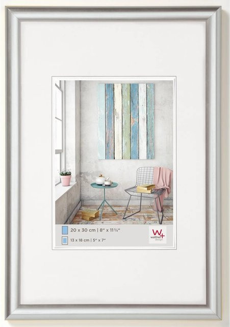 Walther Design Trendstyle Kunststoff Bilderrahmen Silber, Breite: 30 cm, Höhe: 40 cm - Bild 1