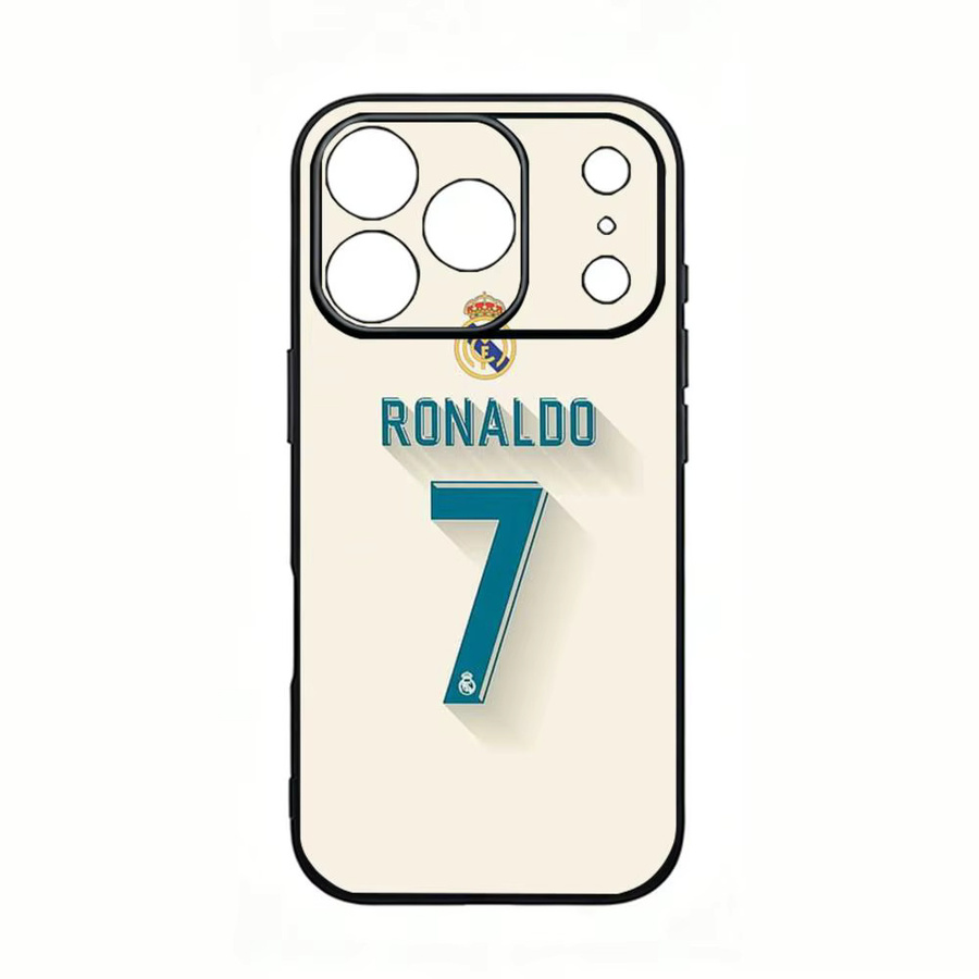 Handyhülle Fußball C-CR7 Brave R-Ronaldo 7 für iPhone 17 16 15 14 13 12 11 Pro Max Plus Mini Schwarz Mattiert Weiche Schutzhülle - Bild 3