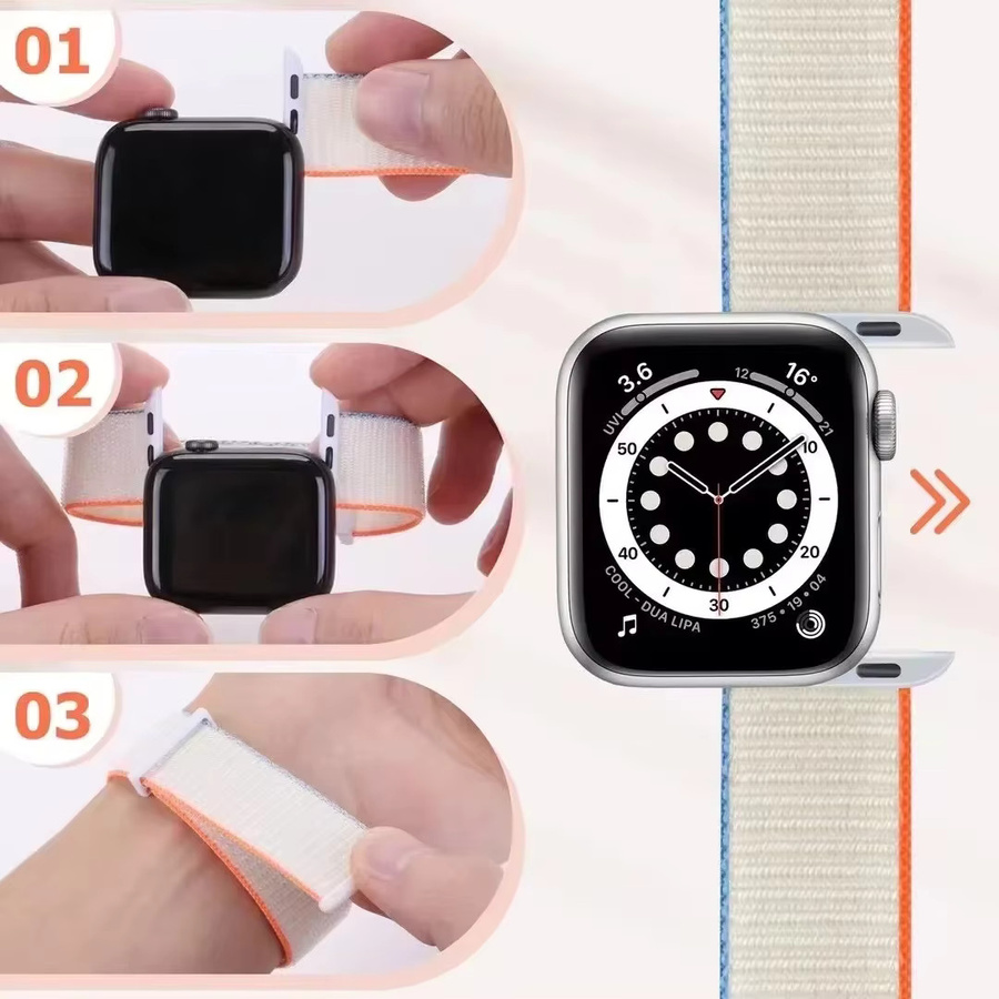 Nylon-Schlaufenarmband für Apple Watch, Unisex - Bild 2