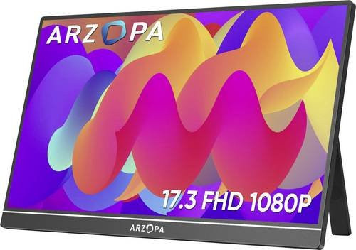 Arzopa LCD-Monitor 17,3 Zoll Full HD IPS mit HDMI, USB-C und USB-A in Schwarz - Bild 1