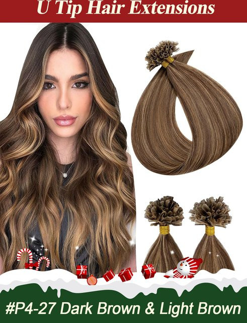 Boymia Nail U-Tip Haarverlängerungen, 100% Echthaar, Glattes Haar - Bild 1