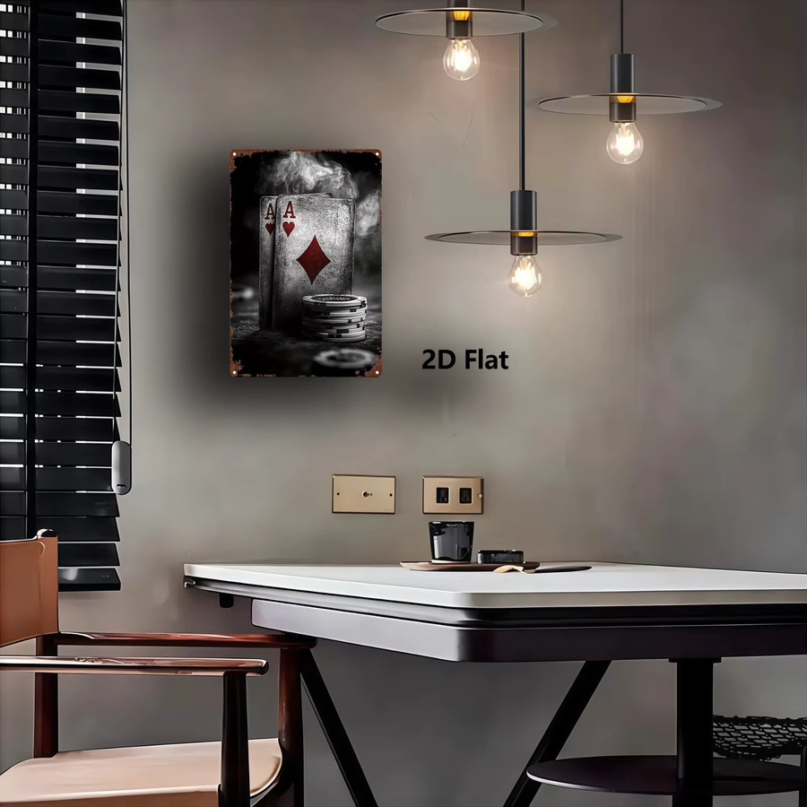 Ace of Spades Metall-Wandkunst von CIFBUY, Vintage Pokertisch-Dekoration mit Pokerchips und Spielkarten, Mehrfarbig, B: 20,32 cm, H: 30,48 cm, T: 30,48 cm - Bild 3