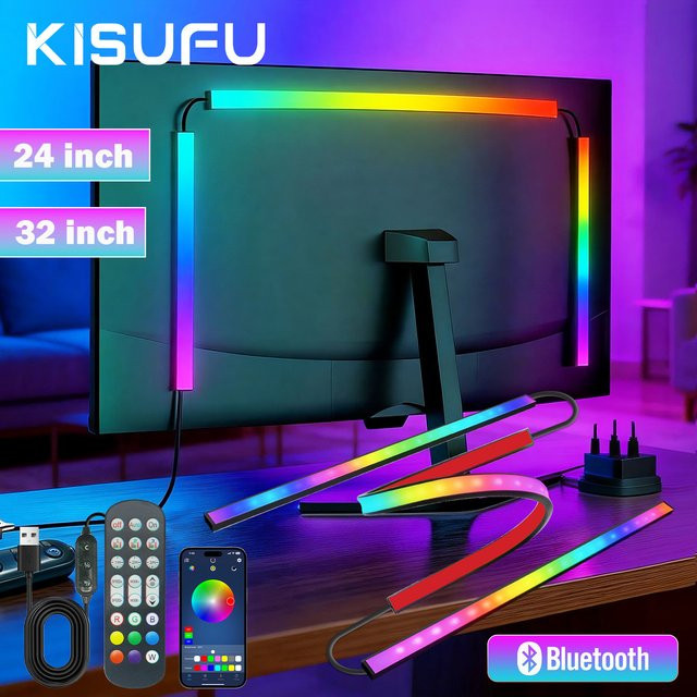 Skydimo Smart Ambient RGB LED Neon-Licht Set mit Bluetooth, Musik-Synchronisation und 24-Tasten Fernbedienung, USB-Anschluss, Multicolour - Bild 1
