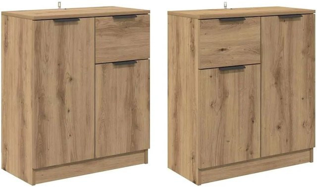 2er-Set vidaXL Sideboards in Artisan-Eiche, Farbe Braun, B/T/H: 60 x 30 x 70 cm - Bild 1