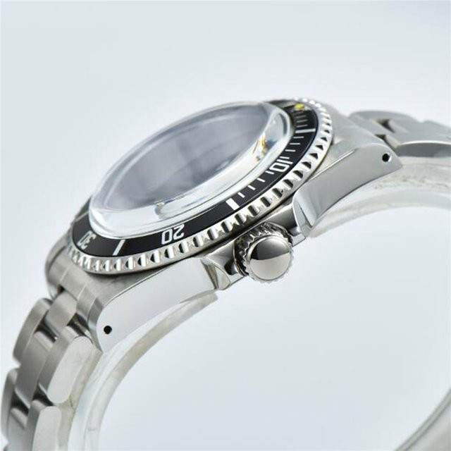 Uhrengehäuse Edelstahl, Retro, 39,5 mm, Schwarz, Unisex - Bild 1