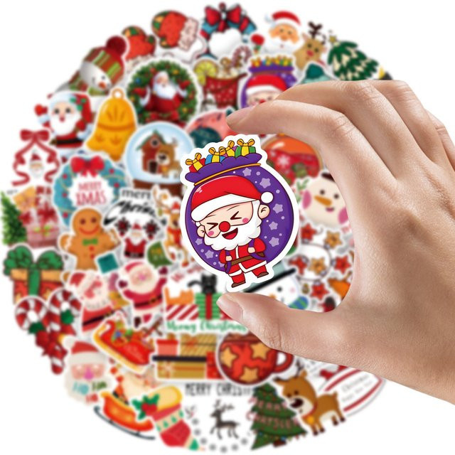 Rspctou Weihnachtliche Santa Claus Aufkleber Set, bunte Cartoon Graffiti Aufkleber wasserfest für Laptop, Notebook und Gitarre - Bild 1
