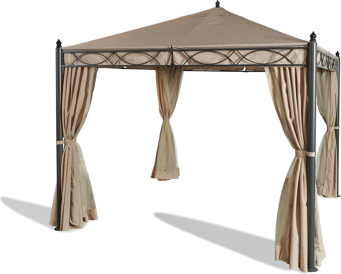 Grasekamp Garten-Pavillon ROM Party-Zelt mit 2 Seitenteil-Sets und Moskitonetz B/T/H: 3 x 3 x 2,5 m - Bild 1
