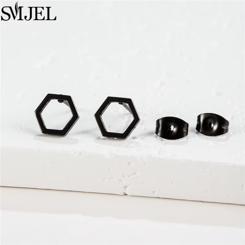 SMJEL Ohrstecker Edelstahl, Schwarz, Damen - Bild 1