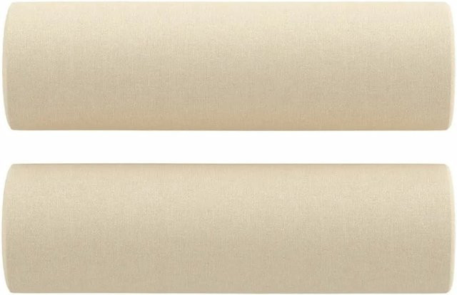vidaXL Zierkissen Set 2 Stück Nackenkissen Beige Stoff mit abnehmbarem Bezug B/H: 50 x 15 cm - Bild 1