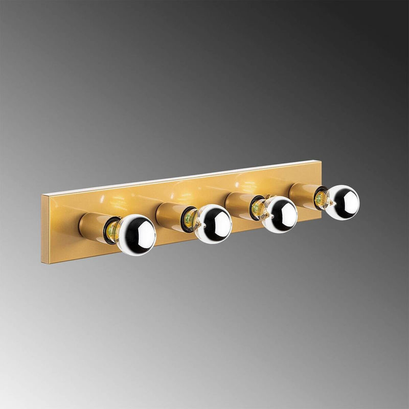 Opviq Wandleuchte in Gold aus Metall und Glas mit 4 E27 Fassungen, B/H/T: 10 x 60 x 10 cm - Bild 2