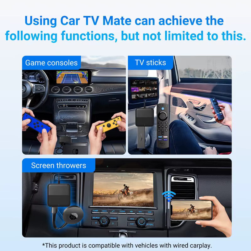 Ottocast Car Tv Mate HDMI-Multimedia-Adapter in Schwarz für kabelloses CarPlay und Android TV Stick sowie Game Box - Bild 3