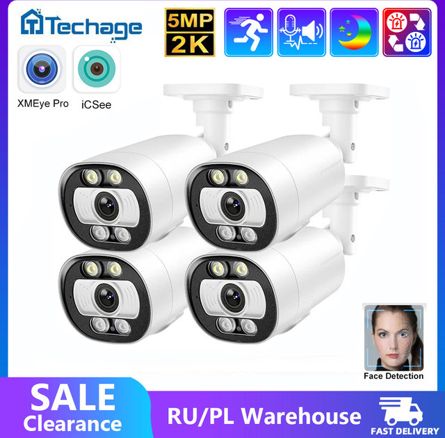 Techage XM-629EBP-AI-50G IP-Überwachungskamera mit Wi-Fi in Weiß - Bild 1