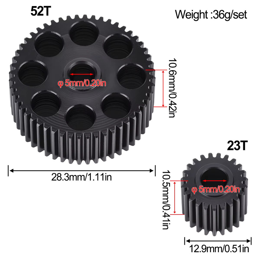 Fimonda Vorderes Getriebe-Set, Metall, Schwarz, Zubehör - Bild 2
