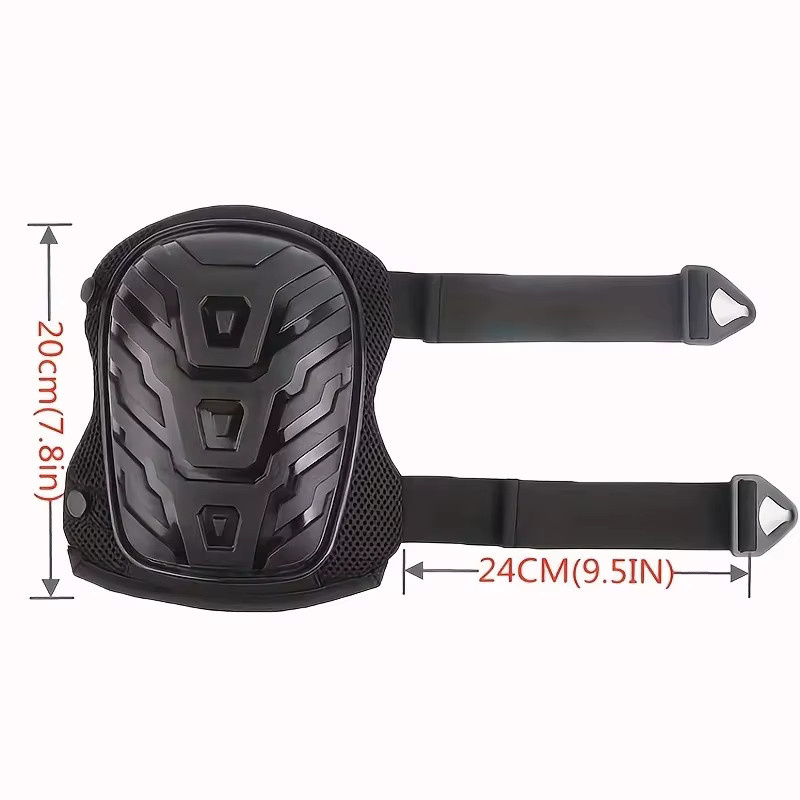 Professionelle Heavy-Duty Knieschoner für Industrie und Bau in Schwarz mit verstellbaren Clips und Doppelgurten - Bild 4