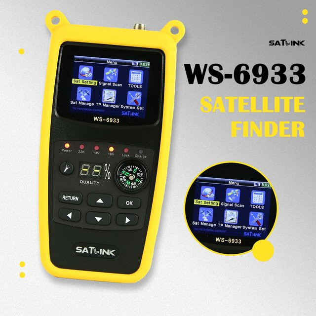SATLINK DVB-S2/DVB-S Satellitenfinder Signaltester Detektor in Schwarz und Gelb - Bild 1