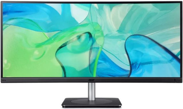 Acer Vero CB343CURD QLED Monitor 34 Zoll IPS Display QHD 3440x1440p Schwarz Silber mit HDMI, DisplayPort und USB-C - Bild 1