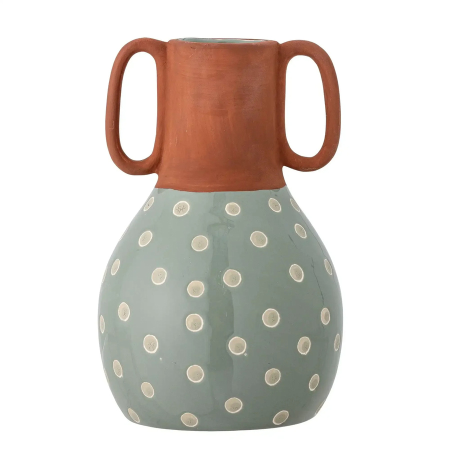 Bloomingville Vase Hercule aus Keramik in Grün gesprenkelt, Höhe: 20 cm - Bild 1