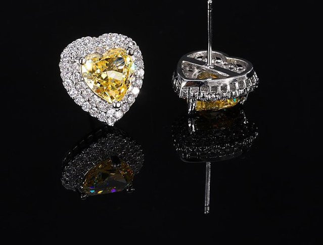 YIRAN Jewelry Ohrringe, Liebesherz, Roter Korund, Damen - Bild 1