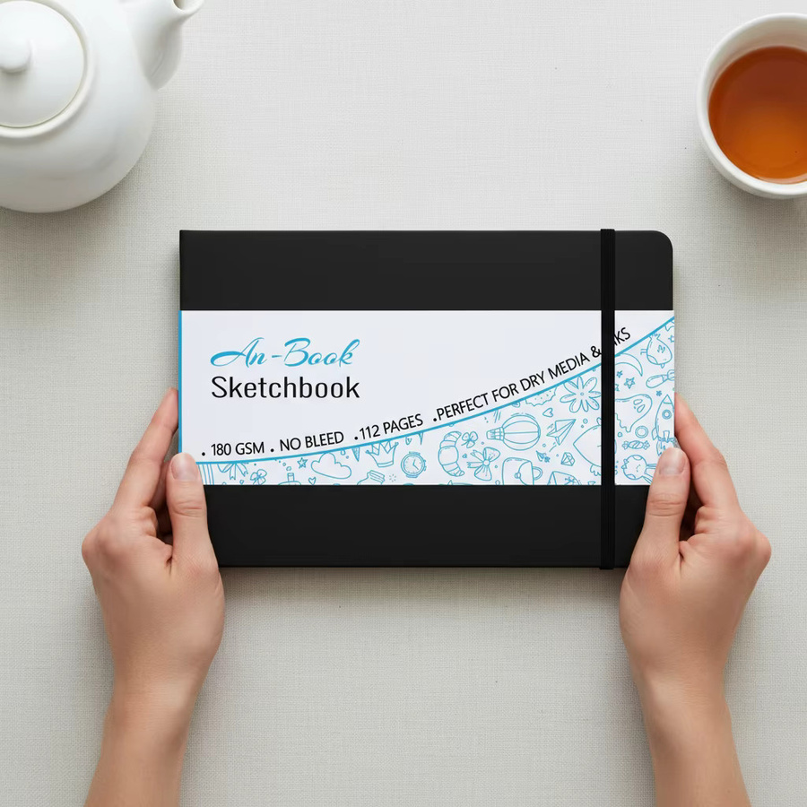 BUKE Medium A5-Landschafts-Hardcover-Skizzenbuch in Schwarz mit 112 Seiten weißem 180 g/m2 Papier - Bild 5