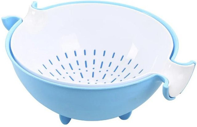 MOONBIFFY Abflusskorb Swing Rotary für Obst und Gemüse, blau, B/T/H: 25,0 x 12,0 x 30,0 cm - Bild 1