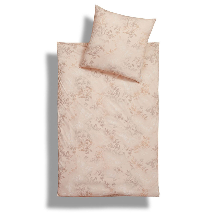 Estella Mako Jersey Bettwäsche Freda Natur Beige mit Ornamenten, Set bestehend aus Bettbezug und Kissenbezug, B/H: 135 x 200 cm und 80 x 80 cm - Bild 1