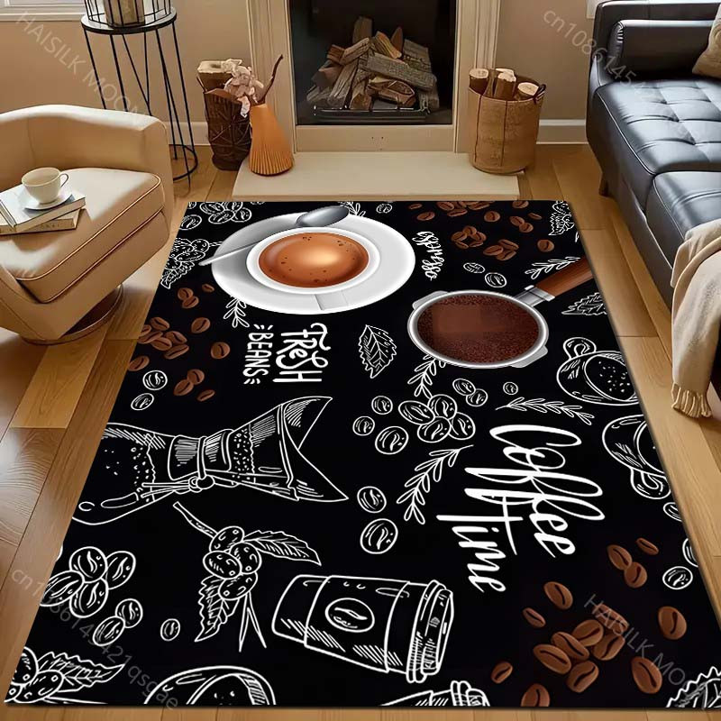UQIDEHOME Bereichsteppich Karpetti mit Kaffeebohnen-Design in Schwarz, B/T: 90 x 60 cm - Bild 3