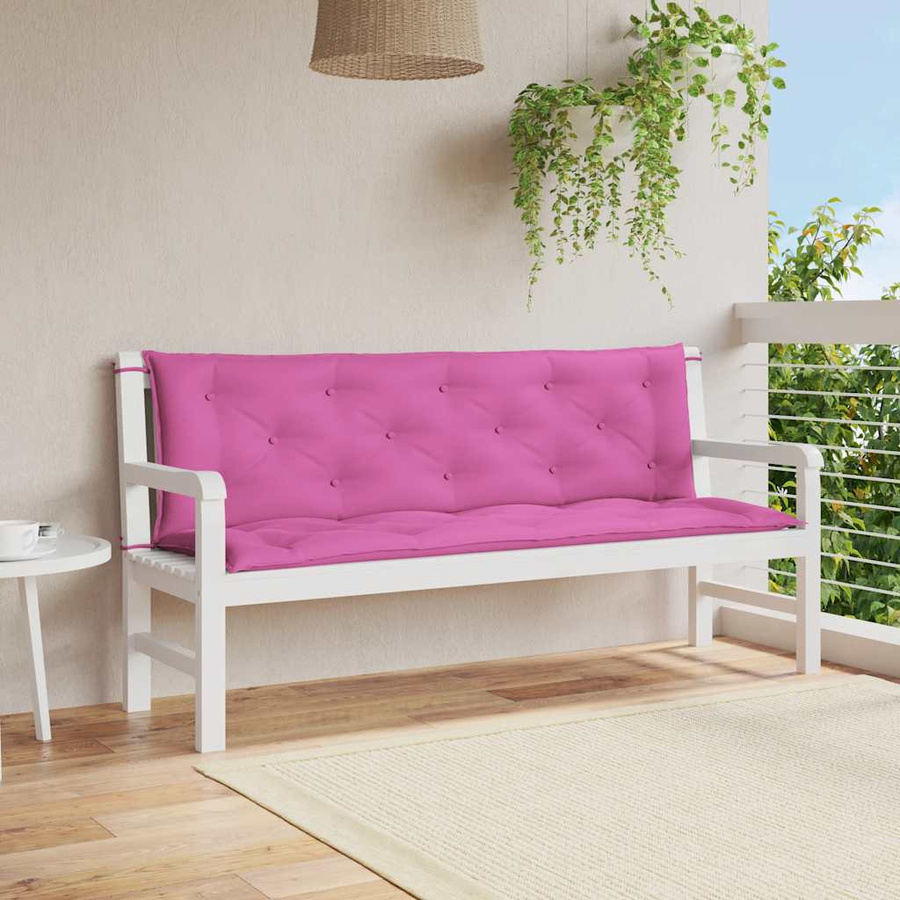 vidaXL Gartenbank-Auflagen 2er Set Rosa, UV-beständig und wasserabweisend, B/T/H: 150 x 50 x 7 cm - Bild 4
