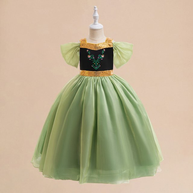 miqiaikids Die Eiskönigin Prinzessin Tutu Kleid, grün, Plüsch / Textil - Bild 1