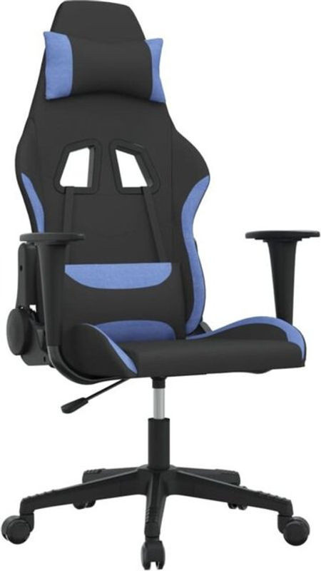 vidaxl Gamingstuhl mit Massagefunktion aus Stoff in Schwarz und Blau - Bild 1