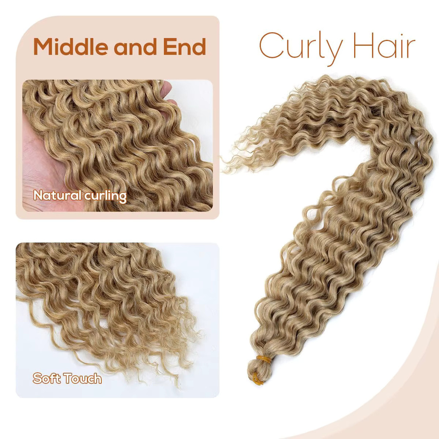 Wigundle Ash Honey Blonde Crochet-Twist-Box-Braids, synthetisch, lockig - Bild 3