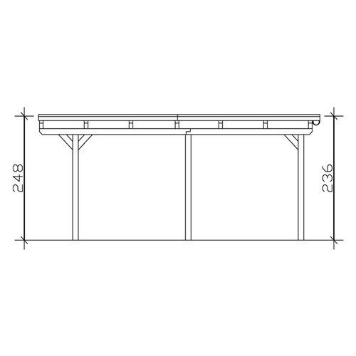 Skan Holz Carport Emsland aus Leimholz in Weiß, B/T: 613 x 604 cm, Firsthöhe: 248 cm - Bild 4