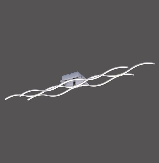 Just Light LED-Deckenleuchte Wave in Chrom, wellenförmiges Design, B: 140 cm, H: 16 cm - Bild 1
